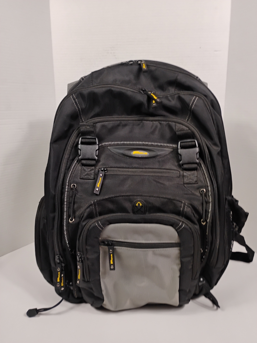 Black and Gray Men's Tech Backpack - Unbranded
